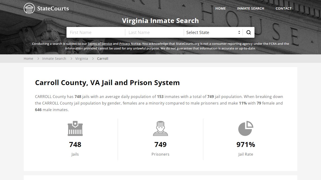 Carroll County, VA Inmate Search - StateCourts