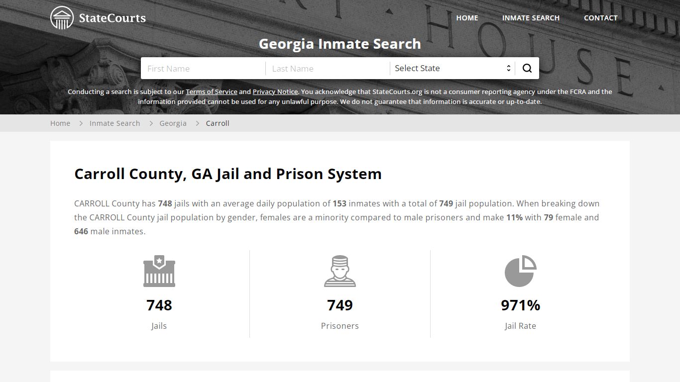 Carroll County, GA Inmate Search - StateCourts